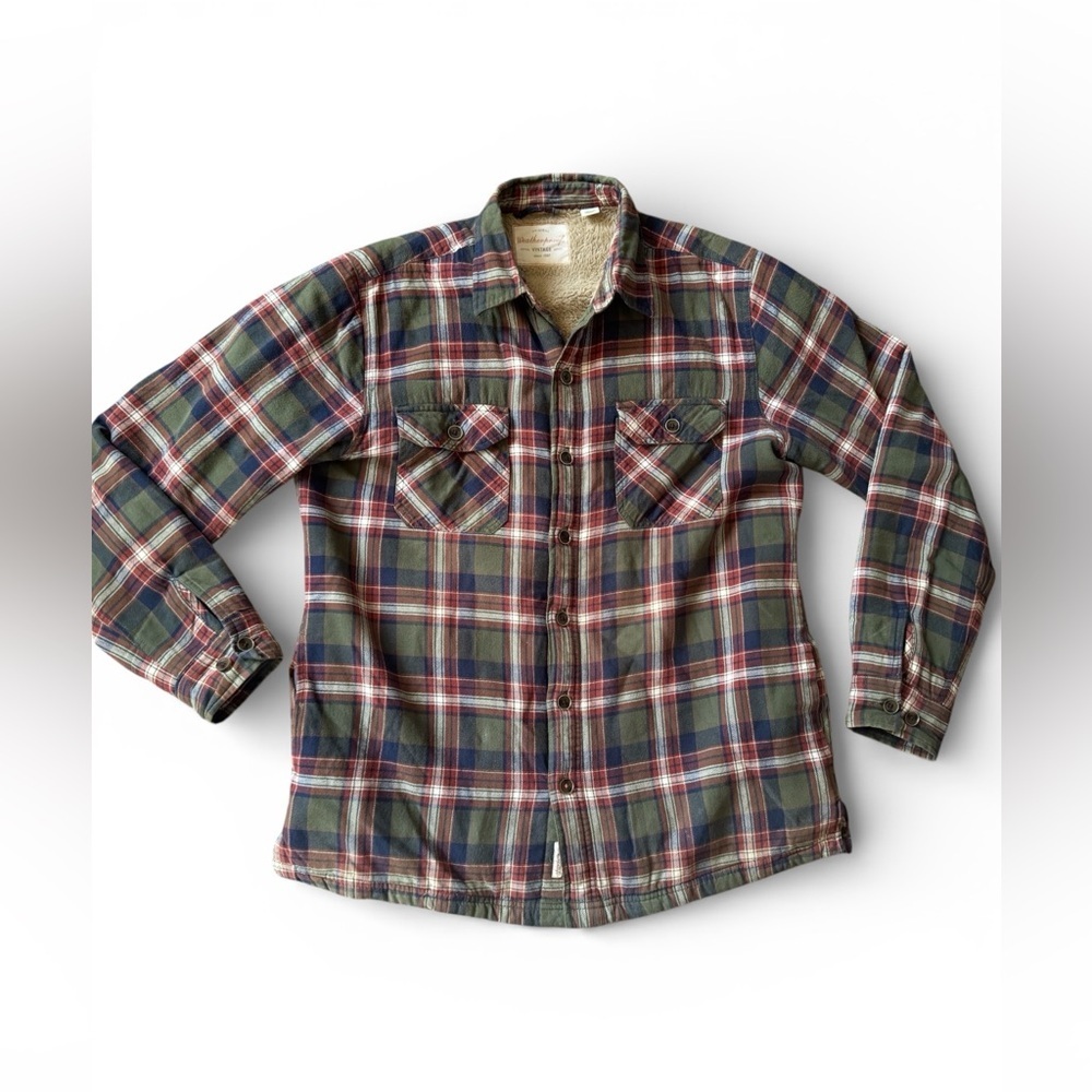 Weatherproof Vintage Men's Heavyweight Flannel Fleece Jacket Size Medium